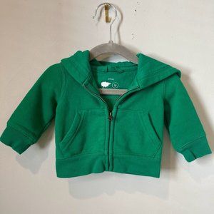 Primary Kids Green Baby Zip Hoodie
